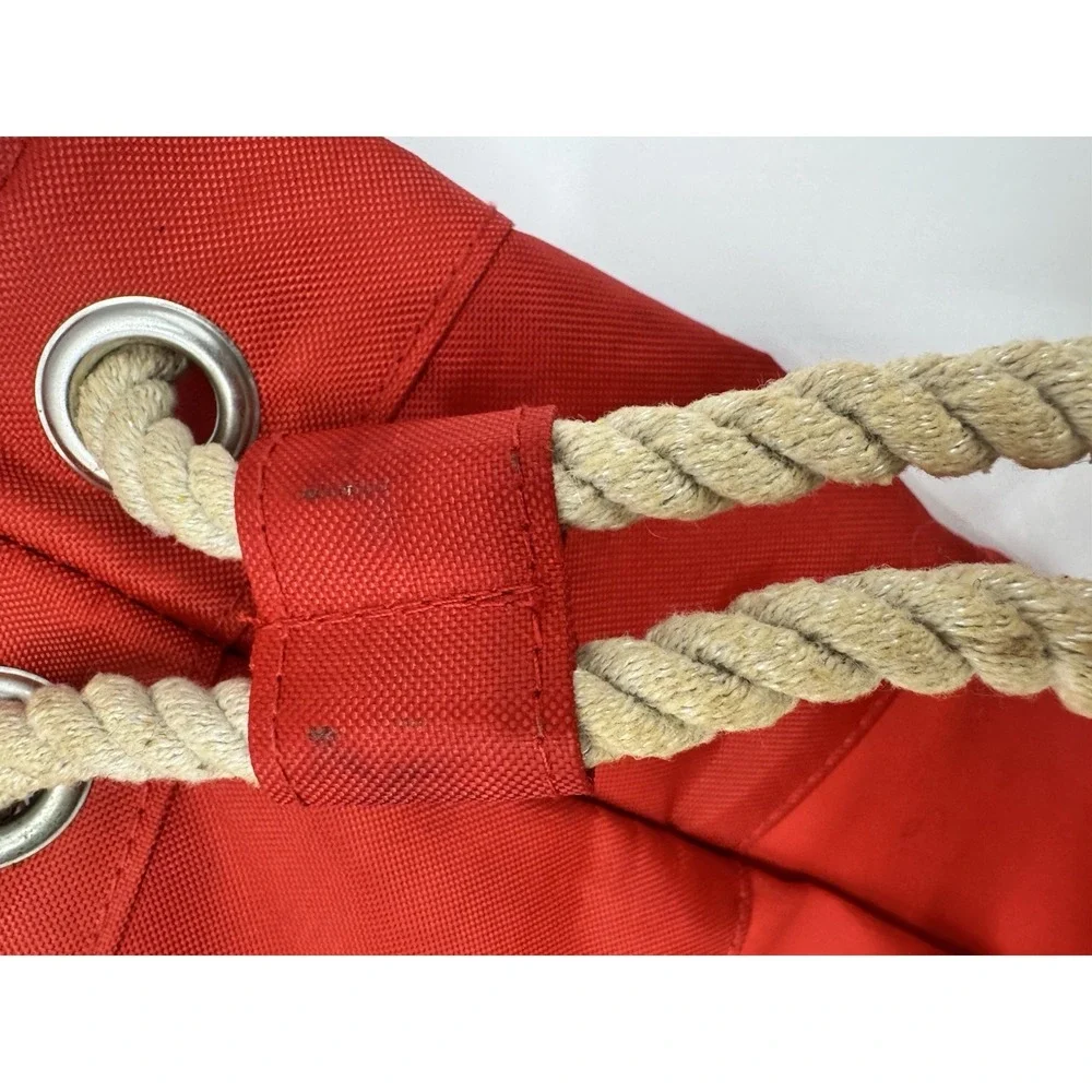Vintage Mount Gay Rum Barbados Eclipse Red Canvas Rope Handle‎ Bottle Bag Tote